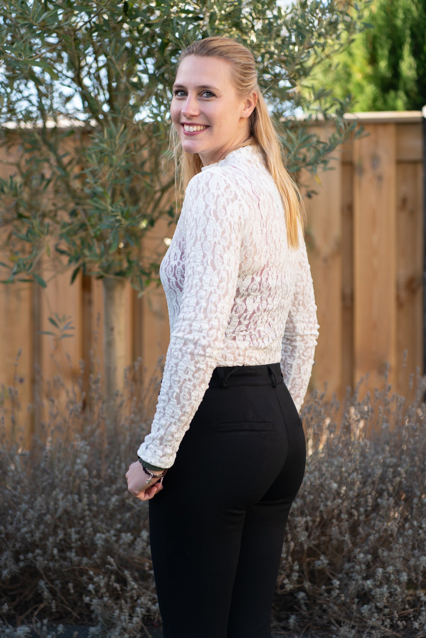 Romantische kanten bodysuit - Wit