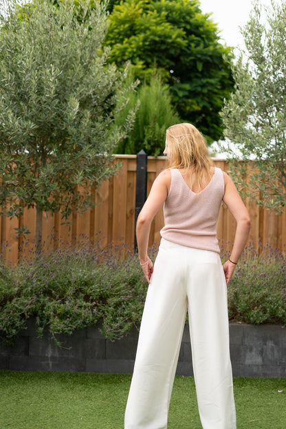 Licht beige flowie broek - zwierig, stijlvol & veelzijdig