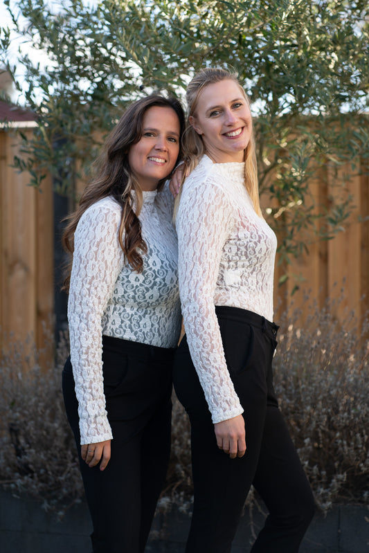 Romantische kanten bodysuit - Wit