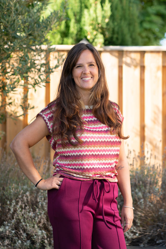 Zigzag Top – Pink Glow